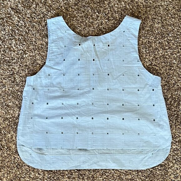 NWOT Carleen Scallop Tank Blue Window Eyelet 100% cotton - Picture 3 of 5